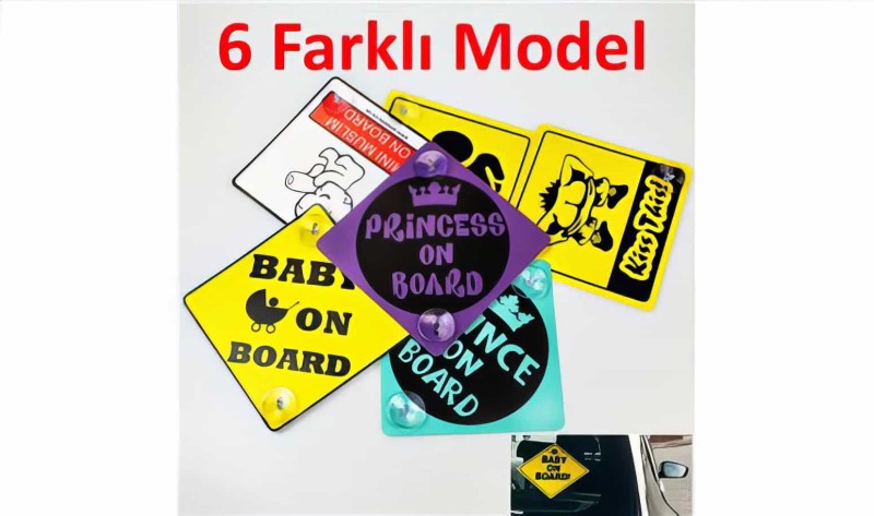 Vantuzlu Araç Cam Uyarı Stickerları - 1